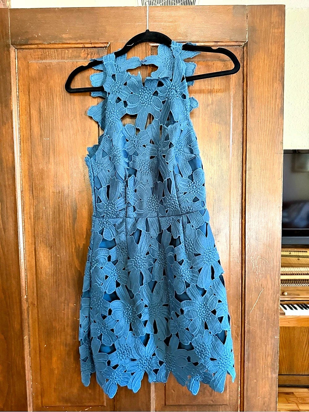 Saylor x Free People Lace Mini Dress Floral Blue XS